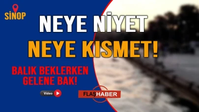 Balık tutmak için attığı oltasına bakın ne takıldı?
