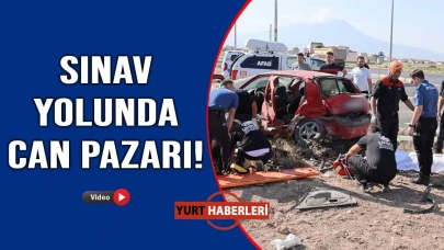 Üniversite sınavına giden araçlar çarpıştı