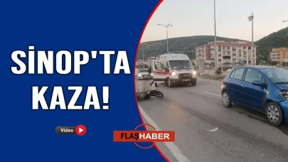 Sinop'ta motosiklet ile otomobil çarpıştı:1 yaralı