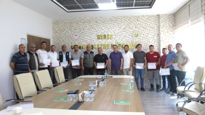 Gerze'de itfaiye aracı operatörlük eğitimi başarıyla tamamlandı