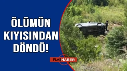 Sinop'ta kontrolden çıkan otomobil şarampole yuvarlandı