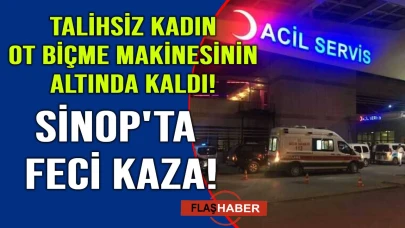 Ot biçerken makine altında kaldı