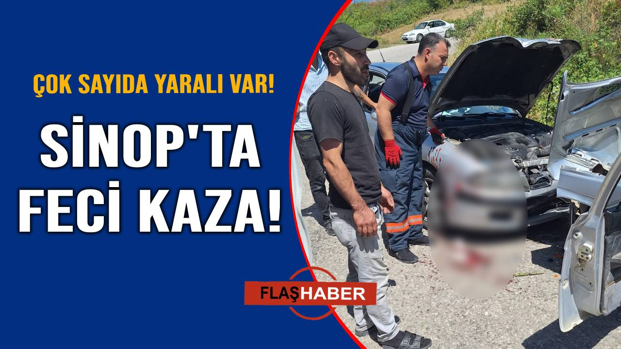 Sinop'ta iki otomobil kafa kafaya çarpıştı