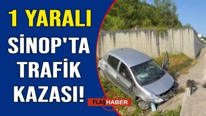 Kontrolden çıkan otomobil kaza yaptı