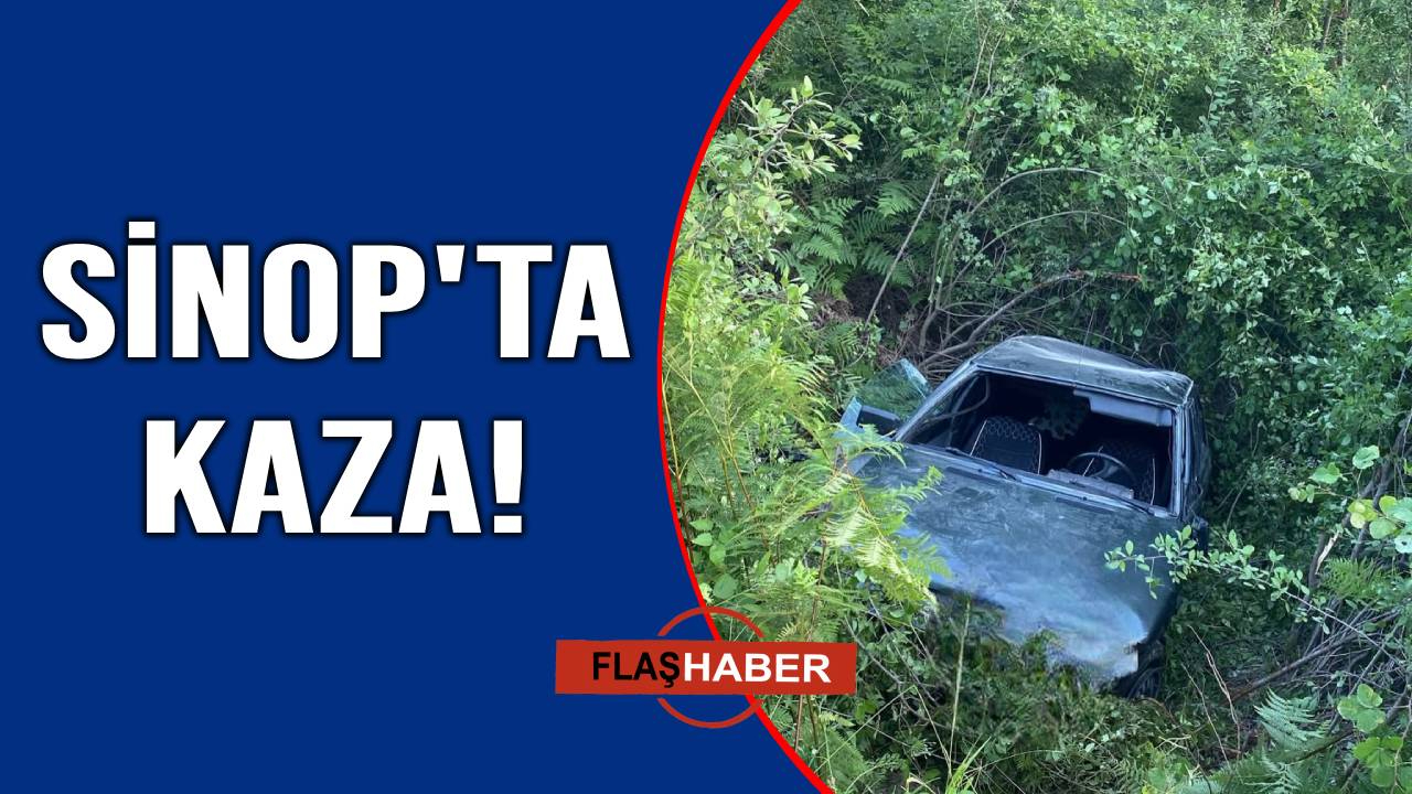 Sinop'ta kontrolden çıkan araç şarampole uçtu