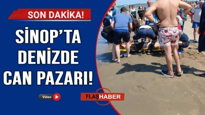 Sinop sahilinde panik anları