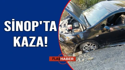 Sinop'ta otomobil yoldan çıktı: 2 yaralı