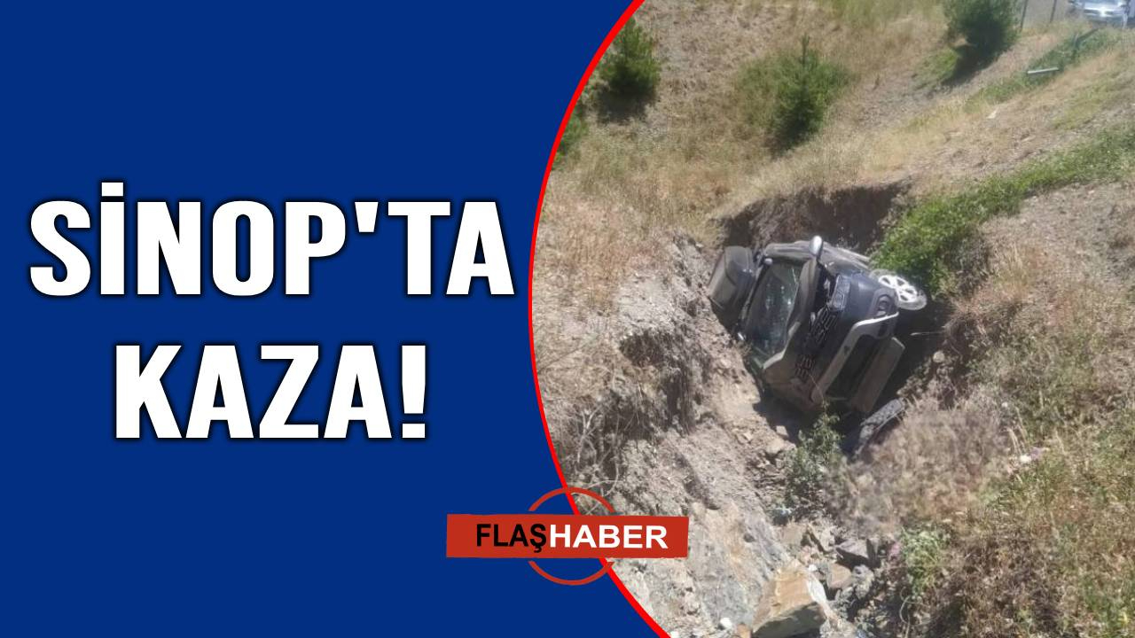 Sinop'ta kontrolden çıkan araç şarampole yuvarlandı