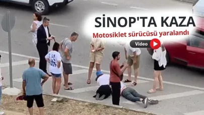 Sinop'ta otomobil ile motosiklet çarpıştı: 1 yaralı