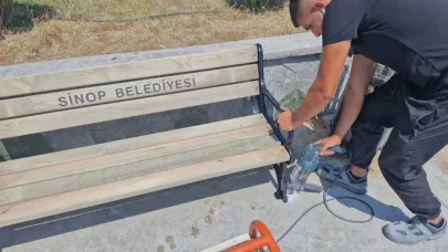 Sinop sahiline banklar yerleştirildi
