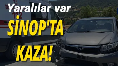 Sinop'ta iki otomobil çarpıştı: 3 yaralı
