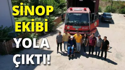 Orman yangını söndürme çalışmasına Sinop'tan destek