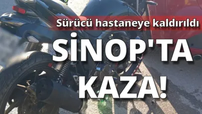 Sinop’ta ehliyetsiz motosiklet sürücüsü kaza geçirdi
