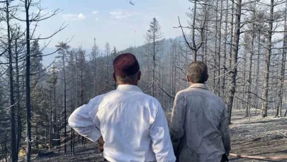 Orman yangınına karşı köylüler seferber oldu