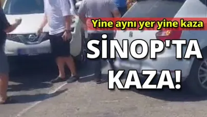 Sinop otogar kavşağında kaza