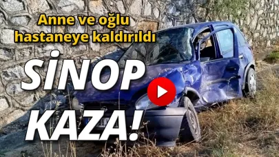 Sinop’ta otomobil kamyonla çarpıştı:2 yaralı