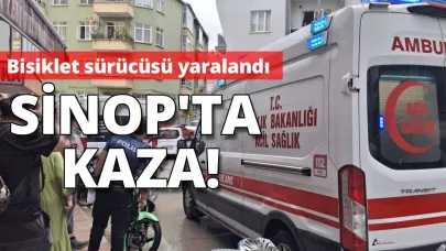 Sinop’ta bisikletle otomobil çarpıştı:1 yaralı
