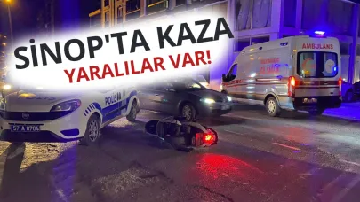 Sinop'ta motosiklet kazası 2 kişiyi hastanelik etti