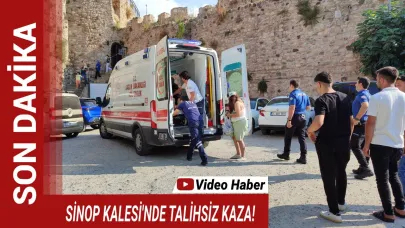 Sinop'ta kale merdivenlerinden düşen kadın hastaneye kaldırıldı