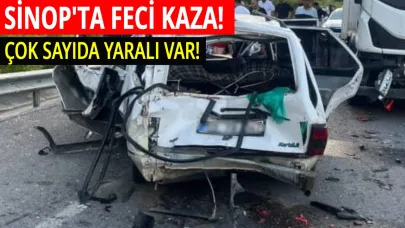 Sinop'ta otomobil takla attı!