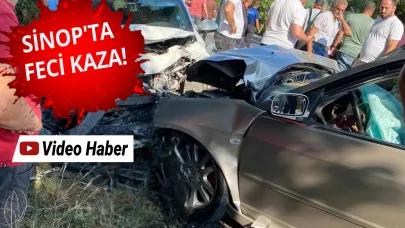 Sinop'ta iki otomobil çarpıştı: 6 yaralı