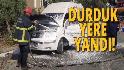 Sinop'ta park halindeki araç alevlere teslim oldu