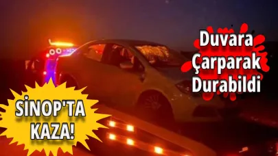 Kontrolden çıkan otomobil tünel duvarına çarptı!