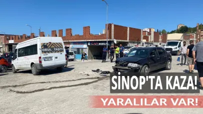 Sinop'ta otomobil ile minibüs çarpıştı: 4 yaralı