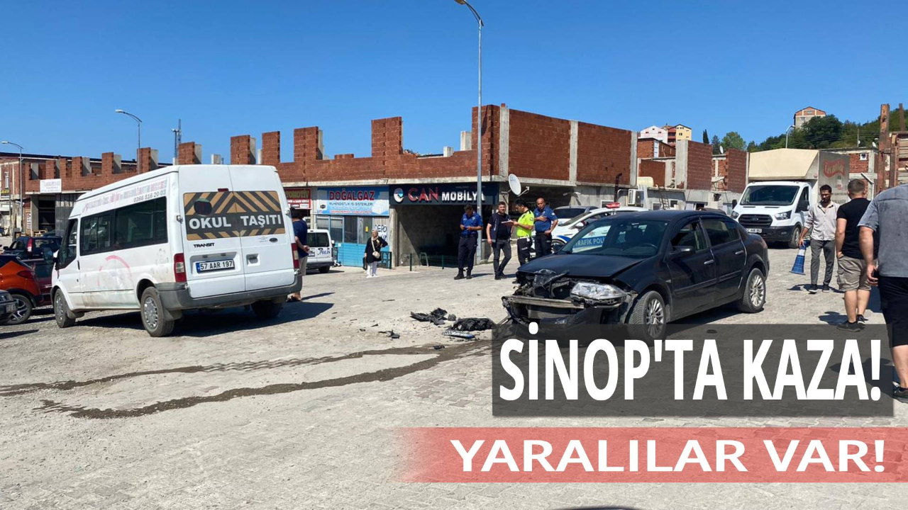 Sinop'ta otomobil ile minibüs çarpıştı: 4 yaralı