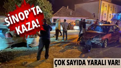 Sinop'ta iki otomobil çarpıştı: Yaralılar hastaneye kaldırıldı