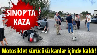 Sinop'ta otomobil ile motosiklet çarpıştı:1 yaralı
