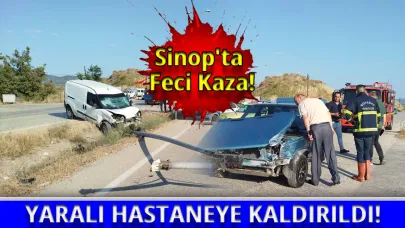 Sinop'ta iki otomobil çarpıştı:1 Yaralı