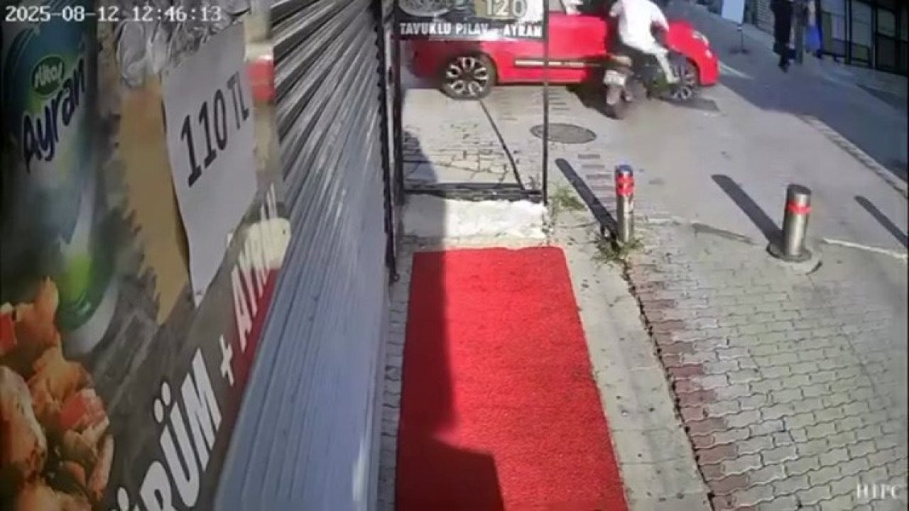 Yürüyüş yolunda motosiklet ile otomobil çarpıştı: 1 yaralı