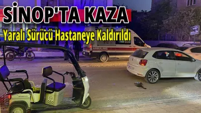 Elektrikli motosiklet otomobille çarpıştı, sürücü yaralandı