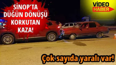 Sinop'ta iki otomobil çarpıştı:7 yaralı