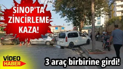 Sinop'ta 3 araç birbirine girdi: 4 yaralı