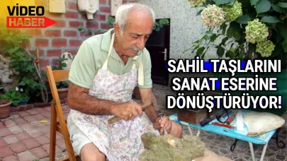 Sinop’ta sahil taşları, emekli eğitimcinin ellerinde sanata dönüşüyor