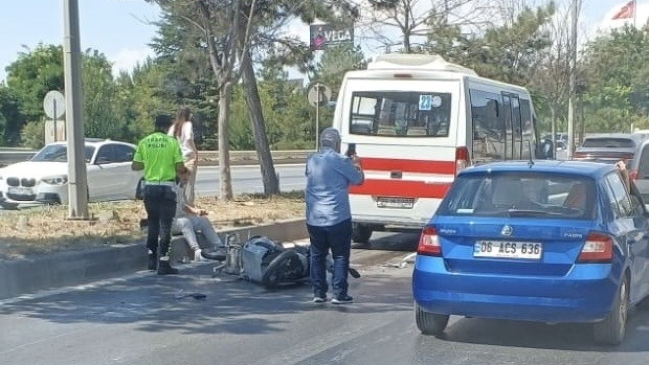 Minibüs ile motosiklet çarpıştı: 1 yaralı