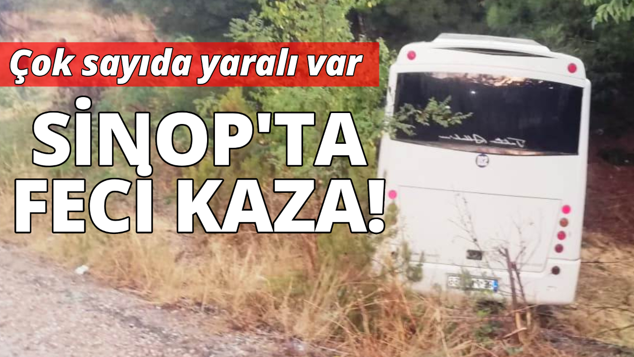 Sinop'ta işçileri taşıyan otobüs kaza yaptı