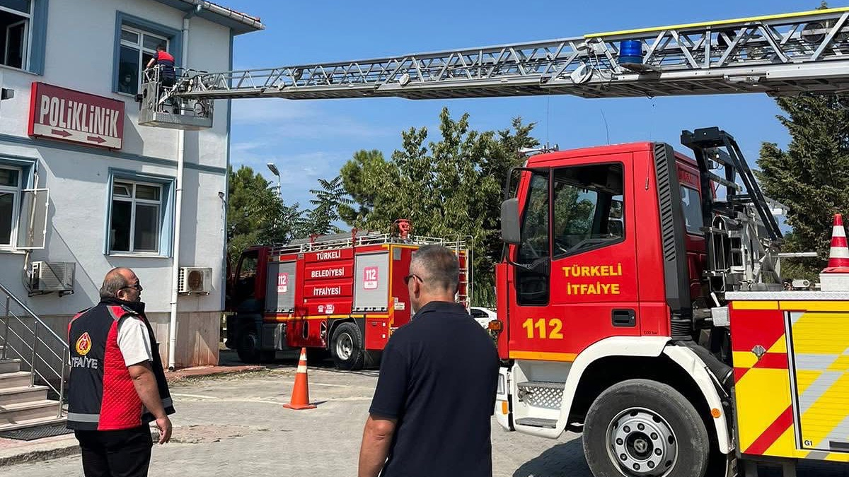 Hastane personeline uygulamalı yangın eğitimi