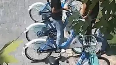 Bisiklet vandalları kamerada