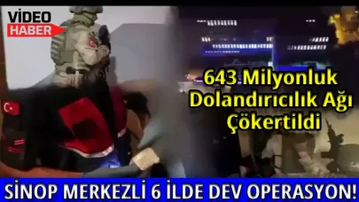 Sinop merkezli 6 ilde organize suç örgütüne ağır darbe!
