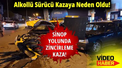 Sinop yolunda araçlar birbirine girdi: 3 yaralı