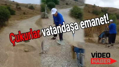 Yetkililer sessiz kalınca çukurları doldurmak vatandaşa kaldı