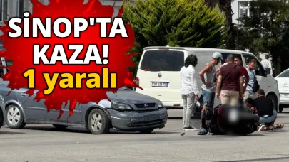 Sinop'ta otomobil ile motosiklet çarpıştı:1 hafif yaralı