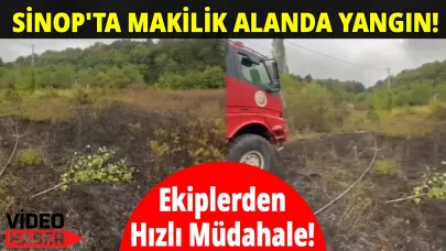 Sinop'ta makilik alanda çıkan yangın korkuttu