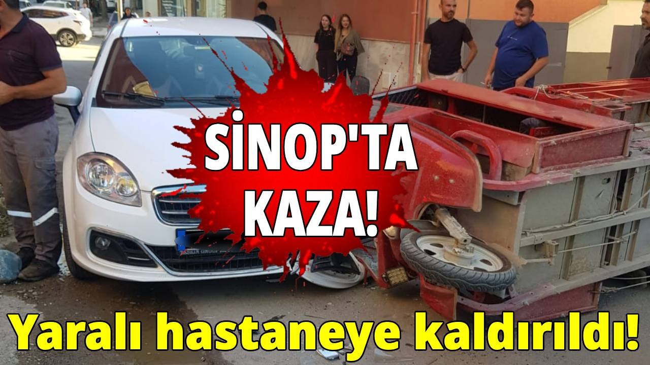 Sinop'ta otomobil ile elektrikli motosiklet çarpıştı: 1 yaralı