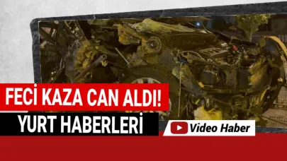 Tramvay yoluna uçan otomobil hurdaya döndü: 1 ölü, 1 yaralı