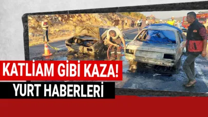 Otomobiller kafa kafaya çarpıştı:3 ölü, 5 yaralı