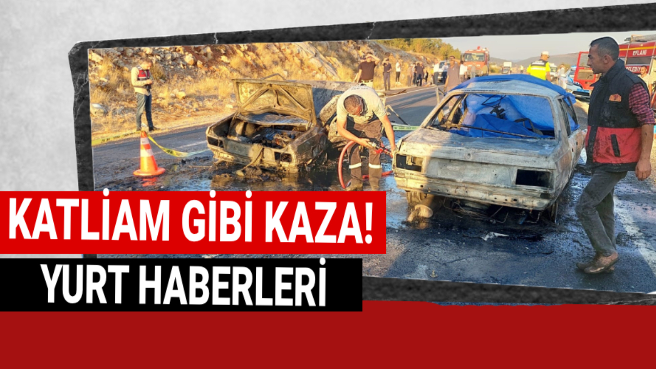 Otomobiller kafa kafaya çarpıştı:3 ölü, 5 yaralı
